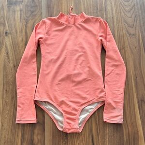Peach Long Sleeve Kids Swimsuit